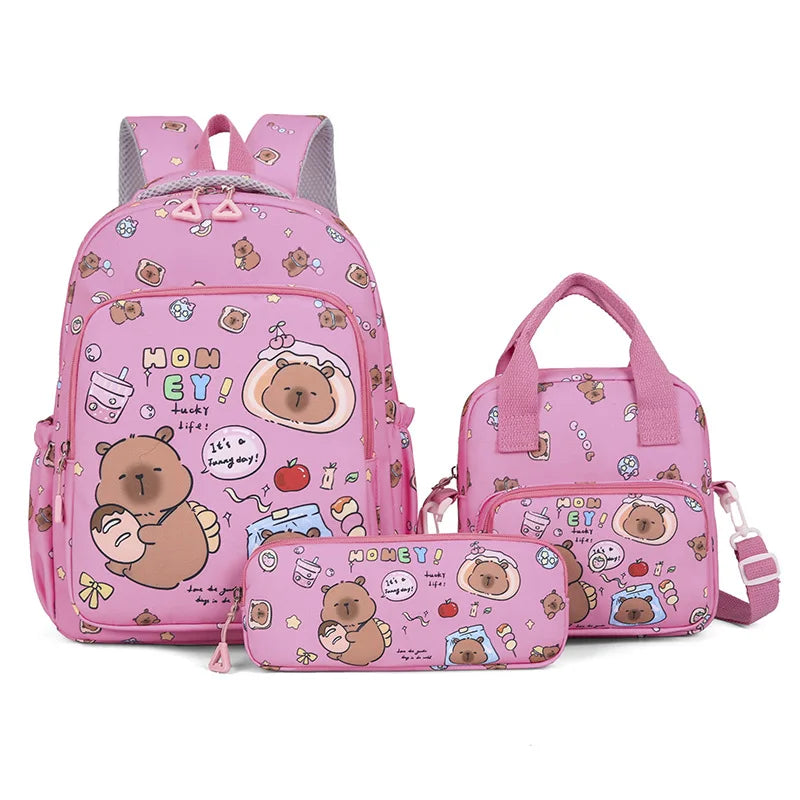 Capybara Cutie Backpack Set – Snuggle-Ready Style for Happy School Days!
