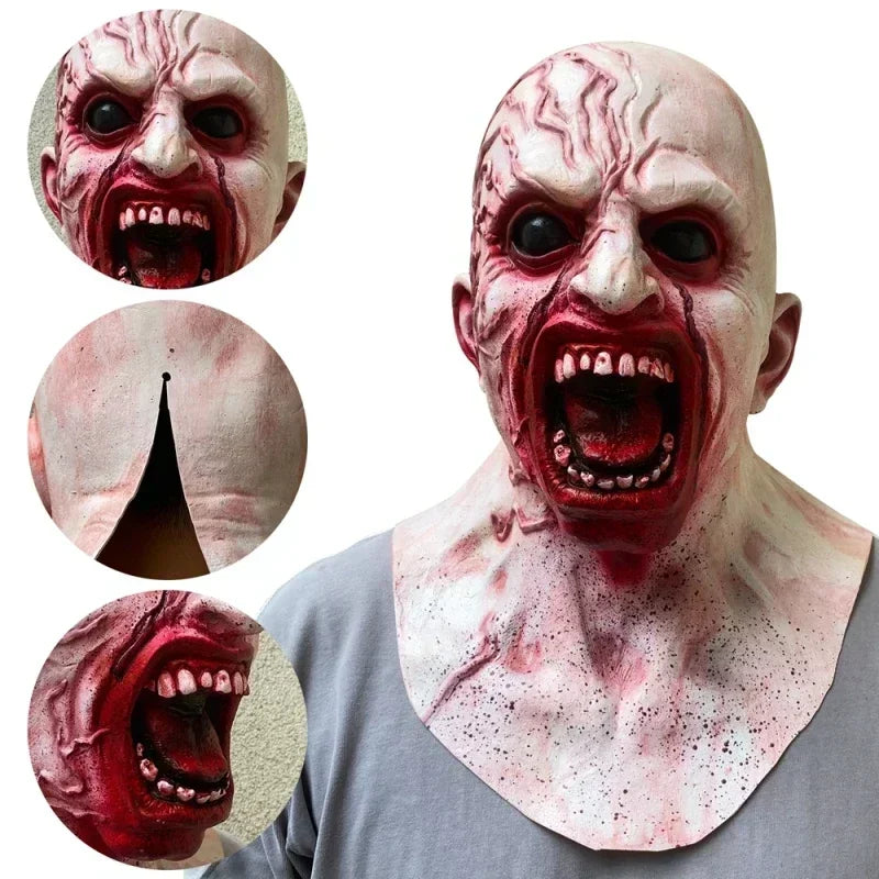 Halloween Horror Mask Zombie Latex Masks Party Cosplay Bloody Disgusting Rot Face Scary Masque Masquerade Mascara Terror Masker