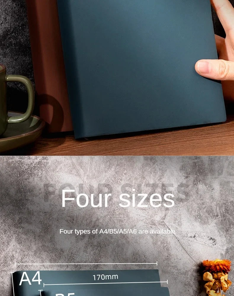 A5 Soft Leather Notebook with 120 Inner Pages, Waterproof Cover and Comfortable Touch