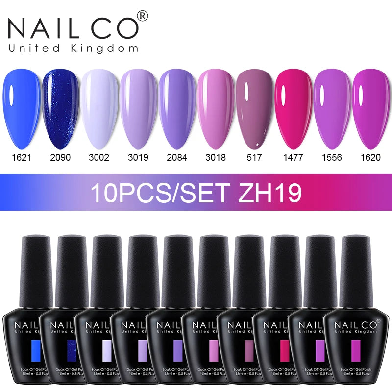 NAILCO Macaron Gel Nail Kit – 10PCS Jelly Colors for Soft, Glossy Manicures