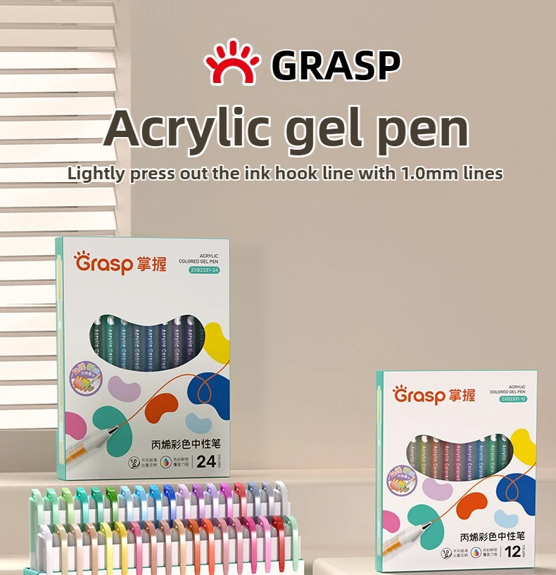 36/12 Colors Acrylic Gel Pen 1.0mm Large Capacity Student Writing Pen Painting Drawing Office School Supplies Stationery