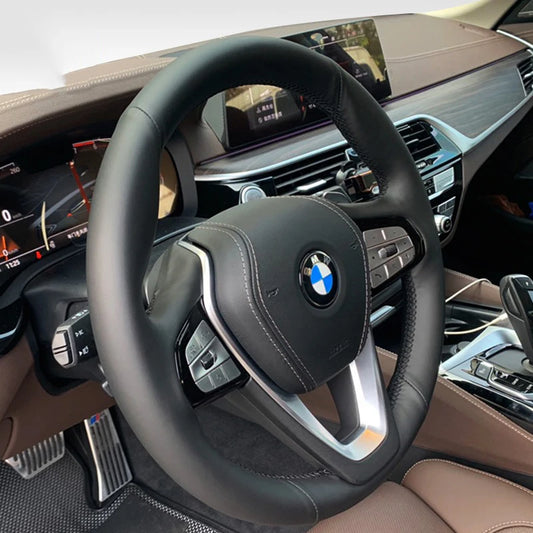 Car Steering Wheel Cover Braid Genuine Leather For BMW G20 G21 G30 G31 G32 X3 G01 X4 G02 X5 G05 X7 G07 Z4 G29 Auto Interior