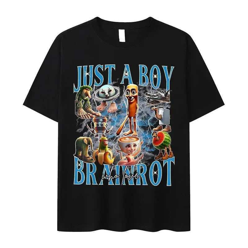 Italian Brainrot Funny Cappuccino Assasino Meme T Shirt Men Women Kawaii Short Sleeve T-shirt Summer O-Neck T-shirts