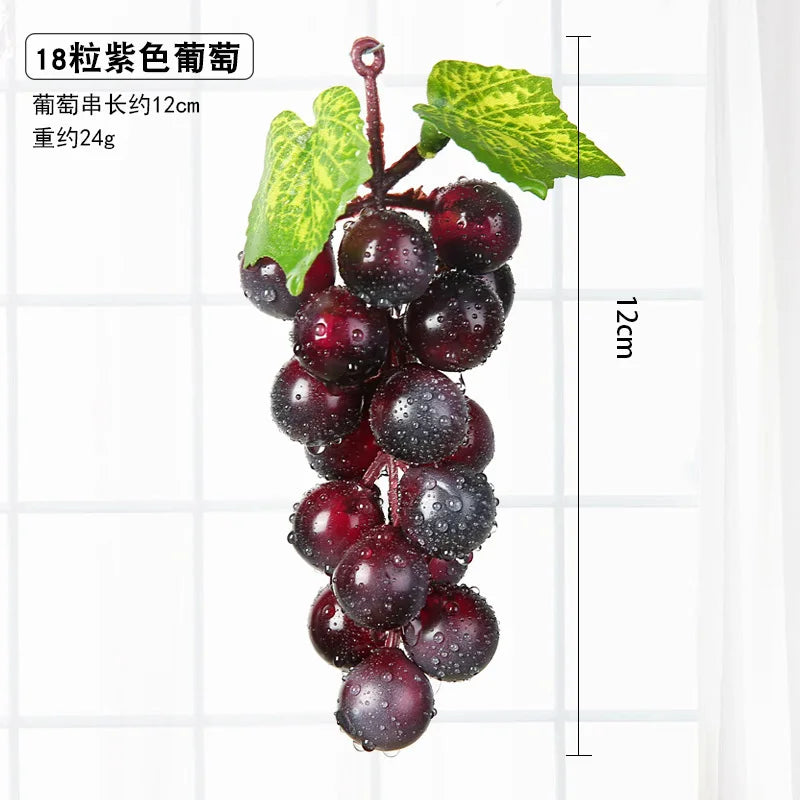 12/18/22/36/45/60/85/110 Heads Black Red Green Purple Hanging Artificial Grapes Photography Props Decoration Fake Fruits