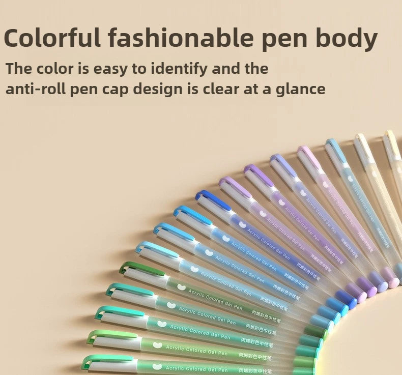 36/12 Colors Acrylic Gel Pen 1.0mm Large Capacity Student Writing Pen Painting Drawing Office School Supplies Stationery