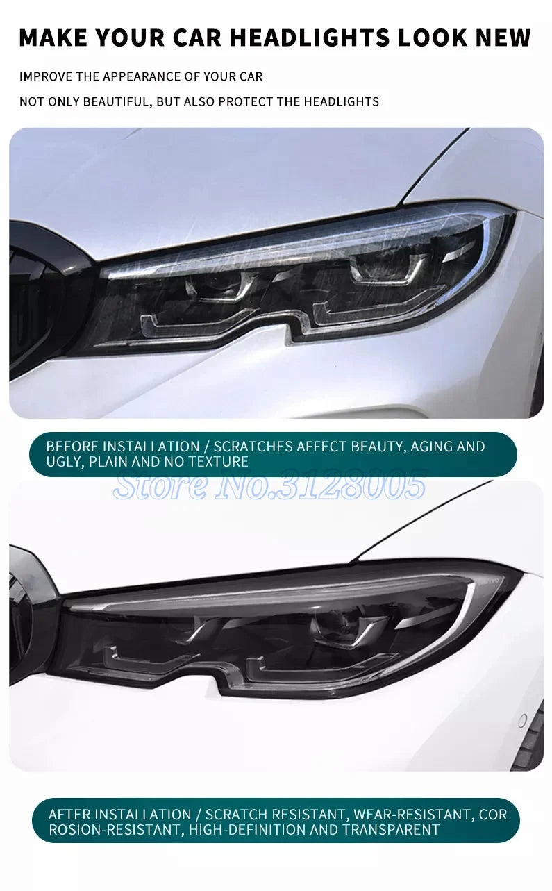 60 50CM 40CM 30CM Car Styling PPF TPU Smart Photochromic Headlight Protection Film Color-Changing Self-healing Anti-scratch Film