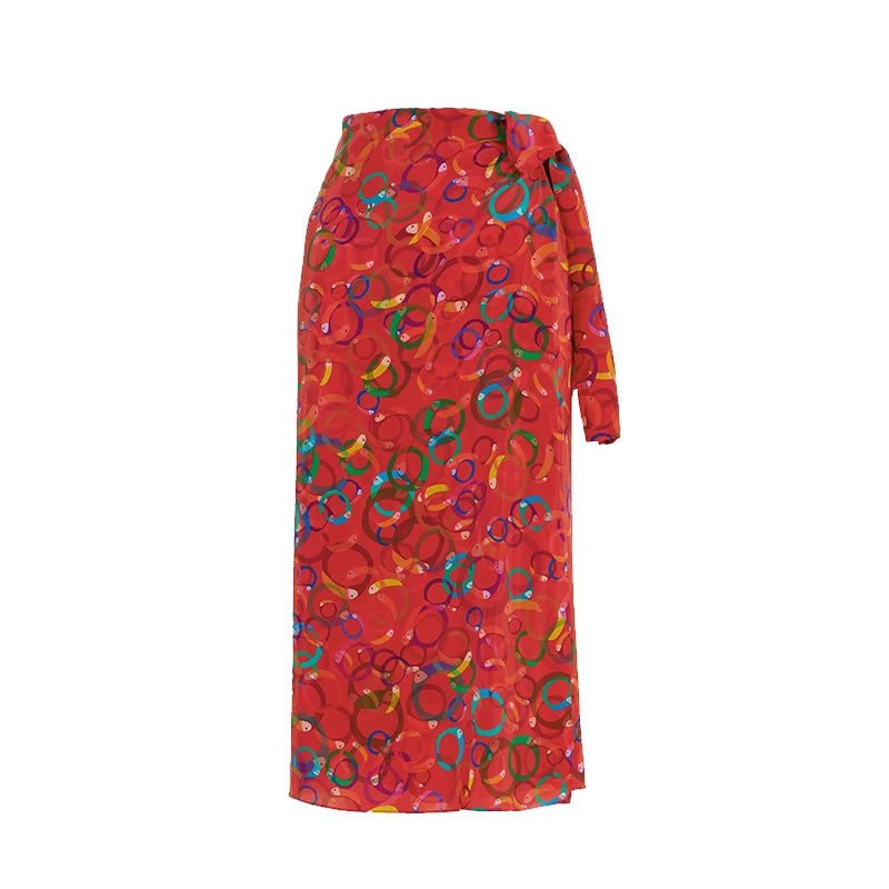 Women's Half Skirt New Elegant and Fashionable Printed Female Long Skirt Sexy High Waist Office Ladies Loose A-line Skirt