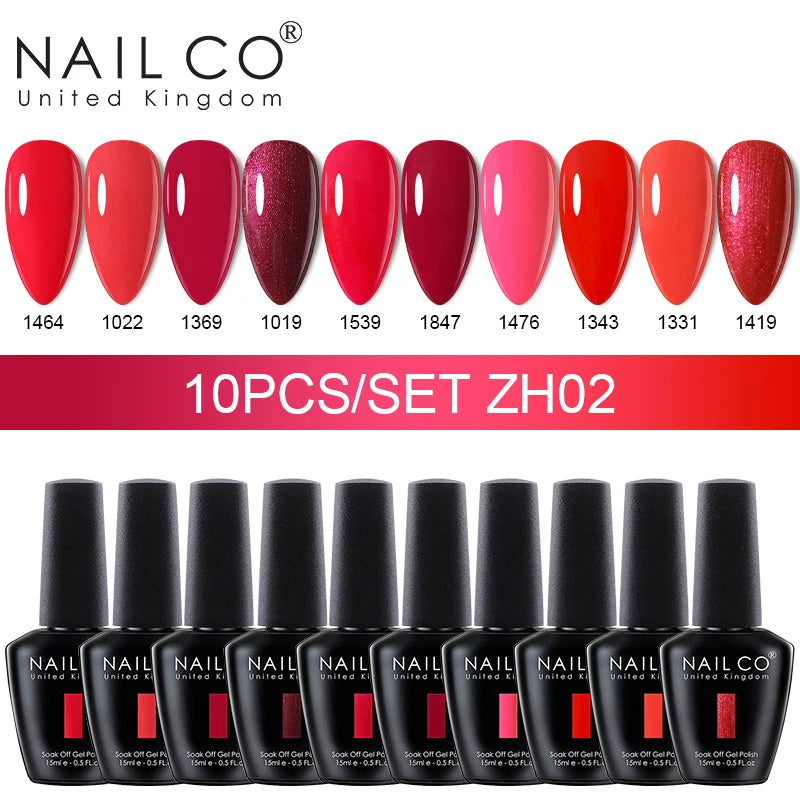NAILCO Macaron Gel Nail Kit – 10PCS Jelly Colors for Soft, Glossy Manicures
