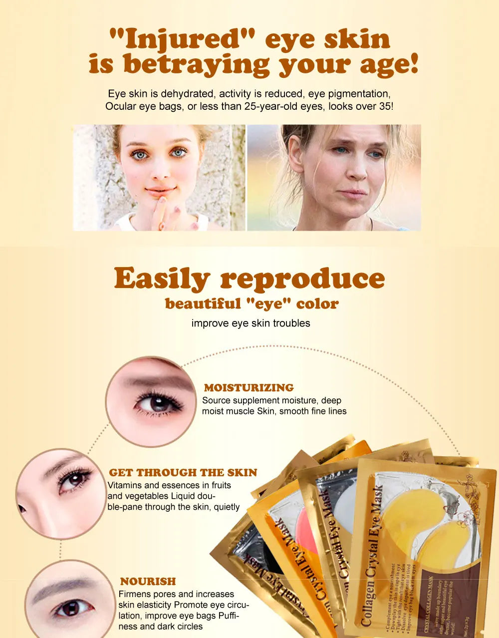 5/10/20/30 Pairs Gold Collagen Crystal Eye Mask skincare Eye Patches Firming Moisturizing Nourishing Eye Skin Care Products