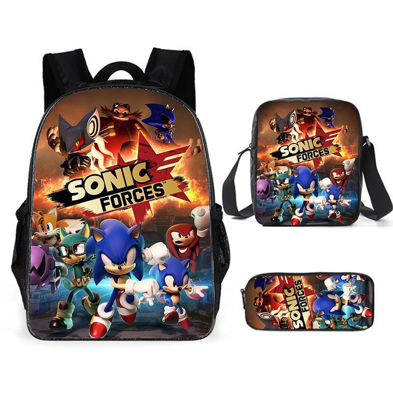 Sonic Speedster School Backpack – Anime Cartoon Schoolbag for Boys & Girls in Primary & Middle School
