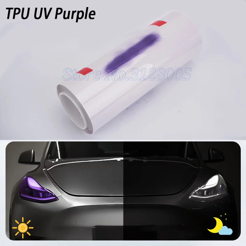 60 50CM 40CM 30CM Car Styling PPF TPU Smart Photochromic Headlight Protection Film Color-Changing Self-healing Anti-scratch Film