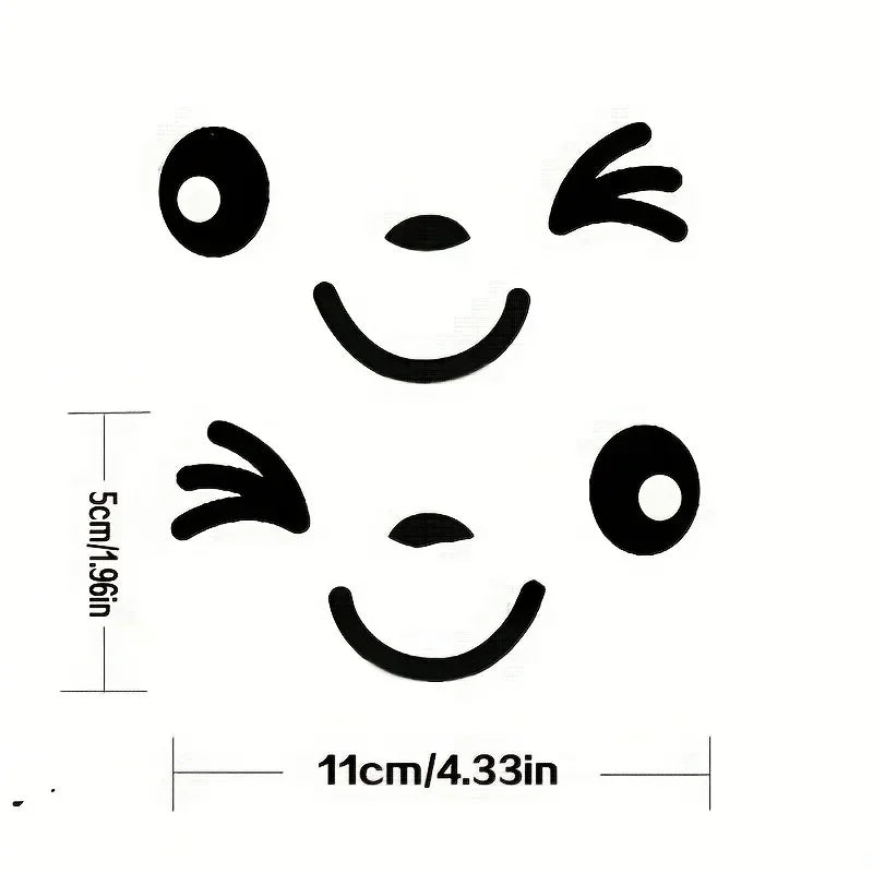 2pcs Cute Cartoon Smiling Face Car Stickers For Motorcycle Truck Rearview Mirror Your