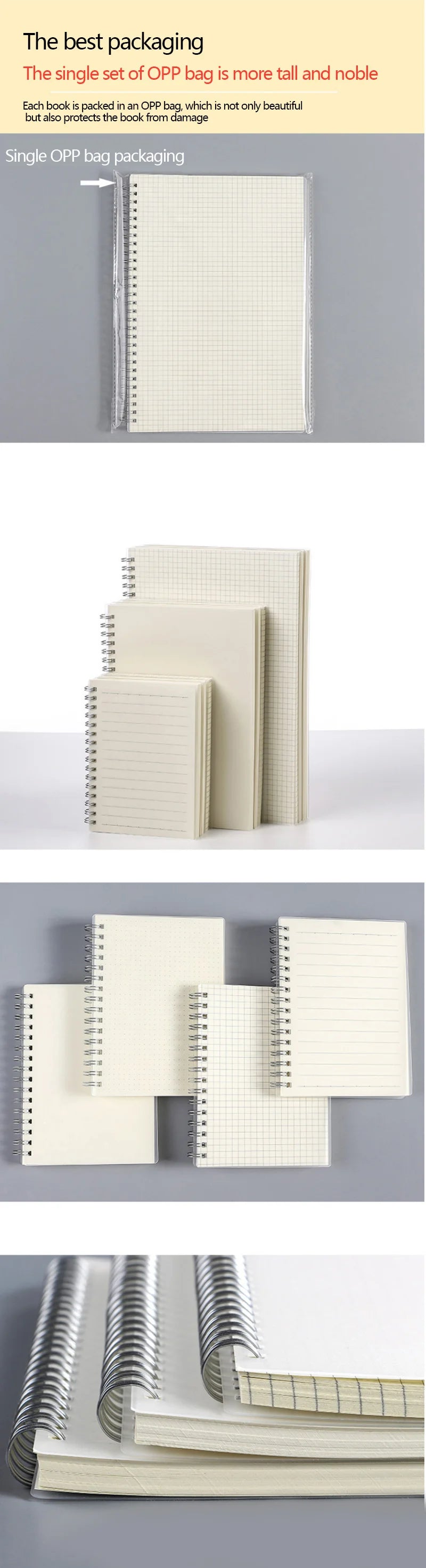 A5 A6 B5 Spiral book coil Notebook To-Do Lined DOT Blank Grid Paper Journal Diary Sketchbook For School Supplies Stationery