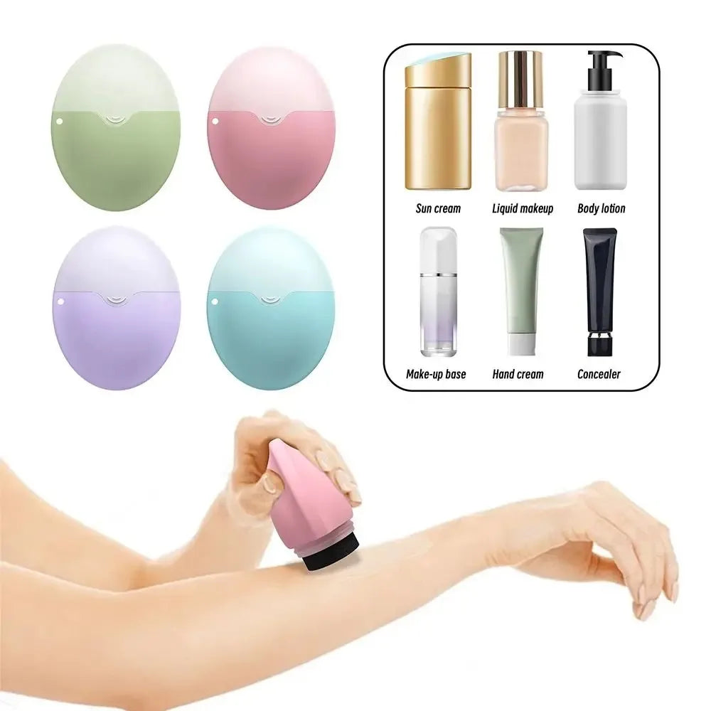 Silicone Suncream Roller Applicator Refillable Oval Isolation Lotion Cream Bottles Stitching Color Sunscreen Lotion Applicator