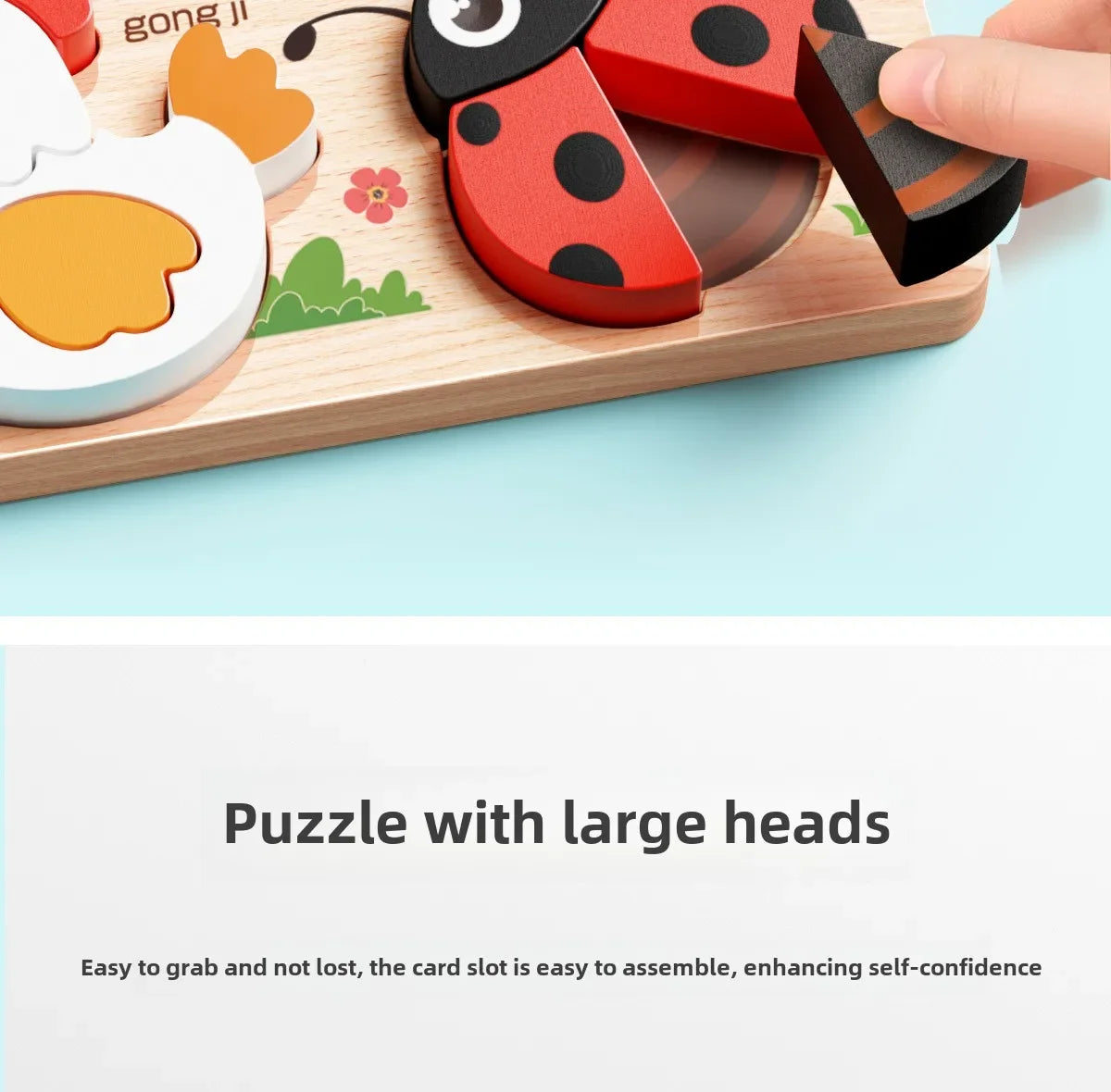 Animal Traffic Puzzles Toys for Kids Montessori Cartoon 3D Wooden Jigsaw Early Learning Educational Cognitive Game Children Gift