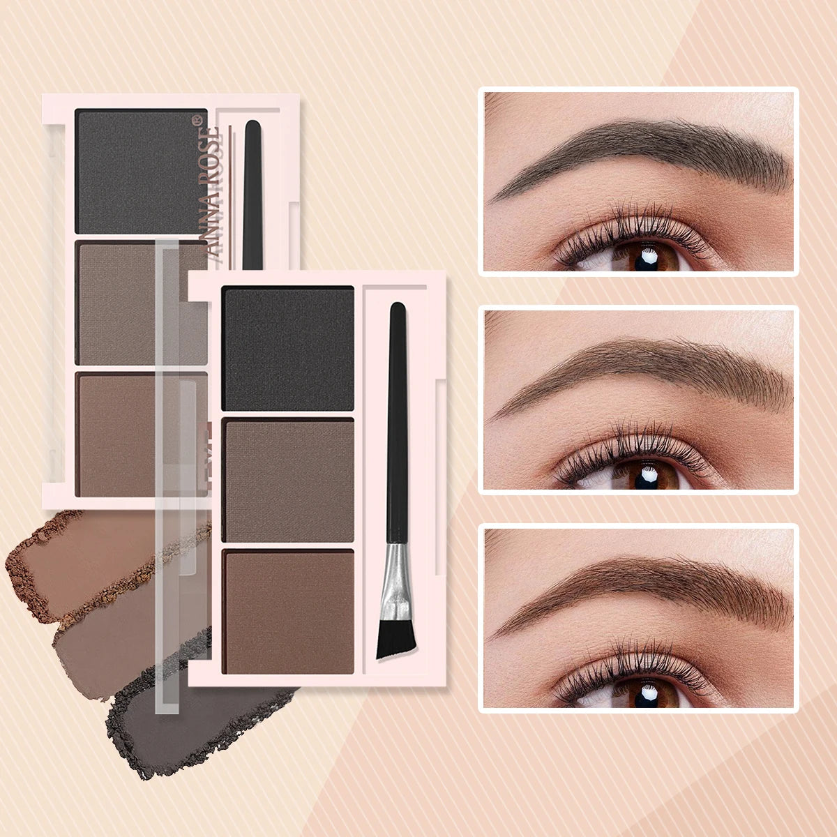 Three-color eyebrow powder shadow three-dimensional eyebrow shape waterproof and sweat-proof natural long-lasting eyebrow powder