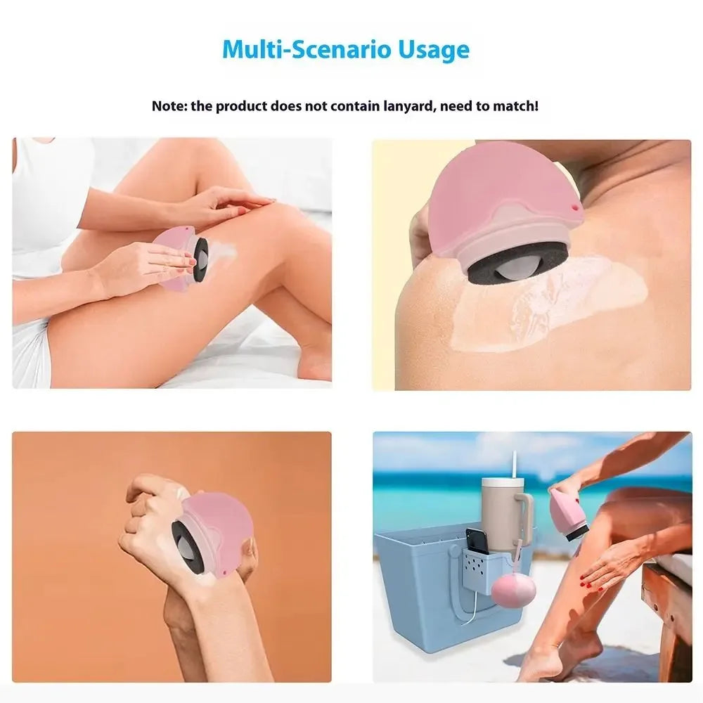 Silicone Suncream Roller Applicator Refillable Oval Isolation Lotion Cream Bottles Stitching Color Sunscreen Lotion Applicator