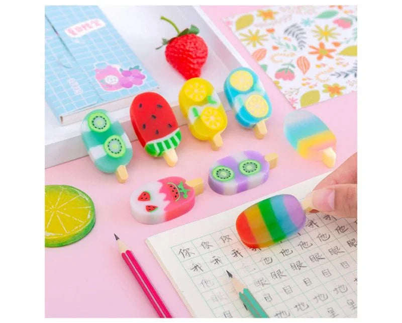 Umi’s Kawaii Ice Cream Eraser Set – Cute Cartoon Rubber Mini Erasers for Kids, School & Office Stationery Fun