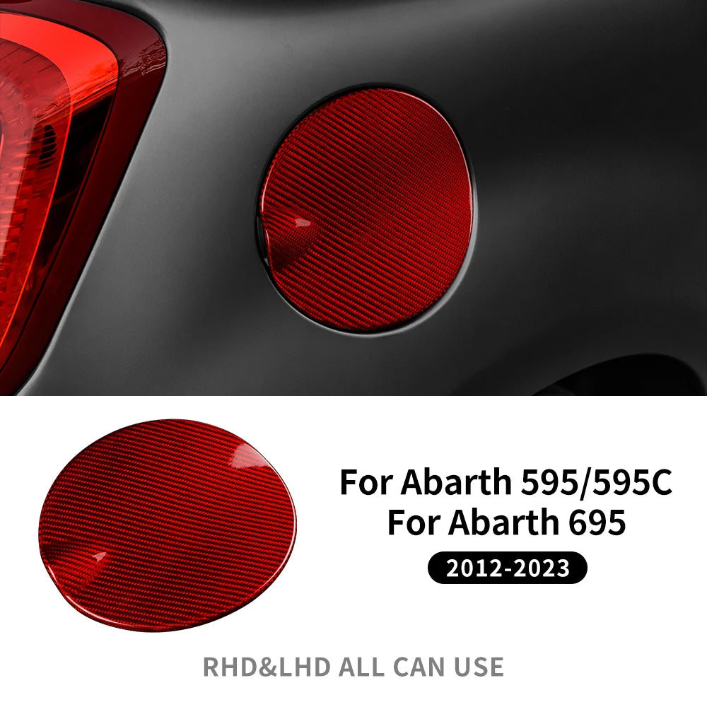Real Hard Carbon Fiber Sticker For Abarth 595 595C 695 2012-2014 2015 2016 2017 2019 2019 2020 2021 2023 Car Fuel Tank Cap Cover