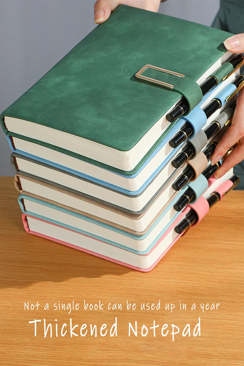 Vintage A5 leather notebook with personalized soft cover - perfect for business meetings and college life