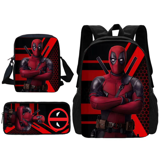 Deadpool Hero Pack – Bold Cartoon Backpack Set for Kids Who Love Action!