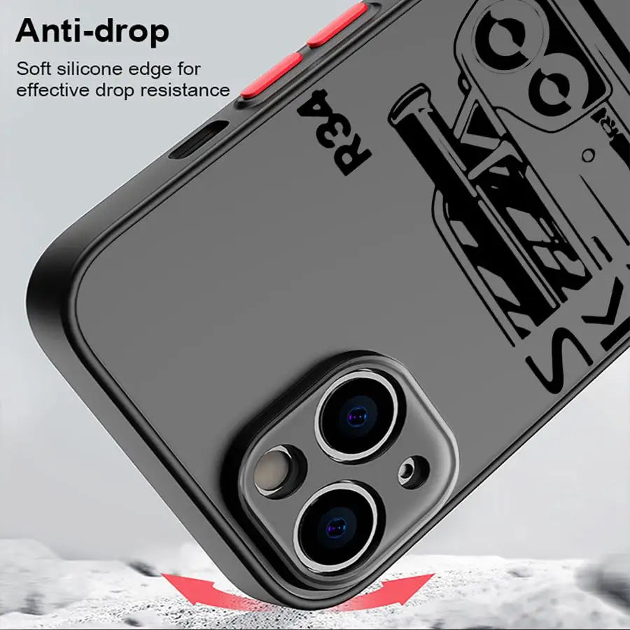 JDM Sports Cars Comic Phone Case for iPhone 16 Pro 11 12 Mini 13 14 Pro 15 Pro Max 7 8 Plus XR XS MAX funda