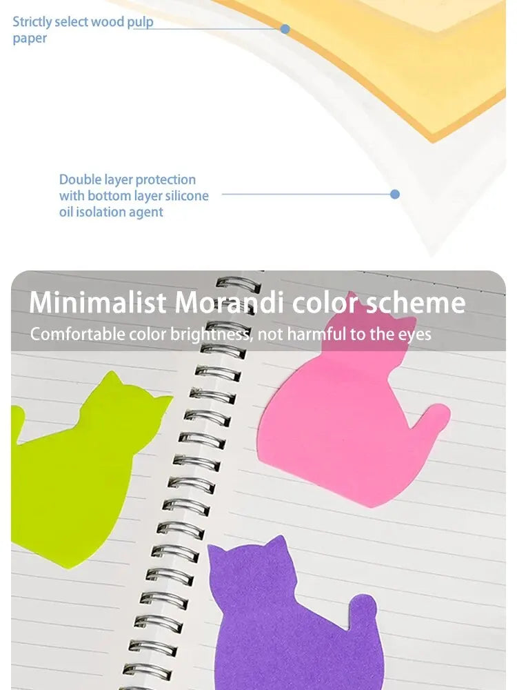 6pcs Cat PET Transparent Memo Sticky Note Paper Daily To Do It Check List Paperlaria School Stationery