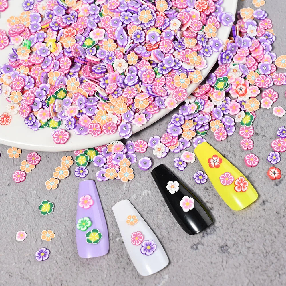 Fruit Nail Art Decoration Kit – 1000 Pcs Mixed Clay Slices for Nails, Crafts & More