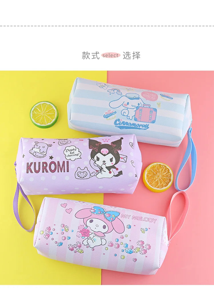 Sanrio Cinnamoroll, Kuromi & My Melody Pencil Case – PU Waterproof Stationery Bag