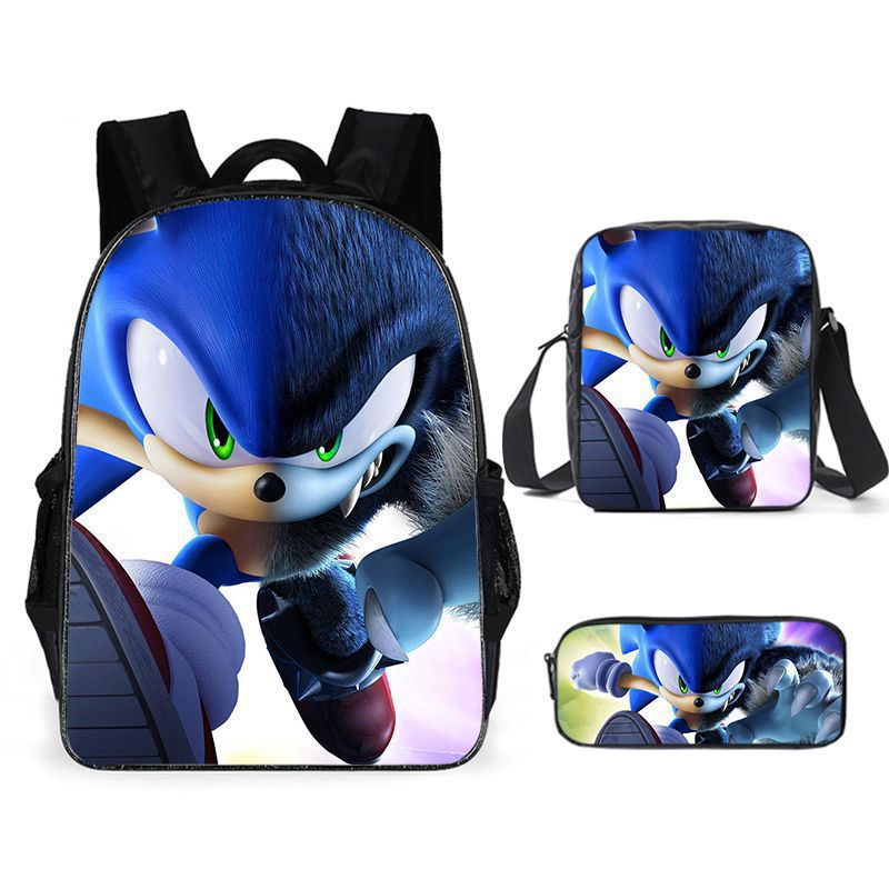Sonic Speedster School Backpack – Anime Cartoon Schoolbag for Boys & Girls in Primary & Middle School