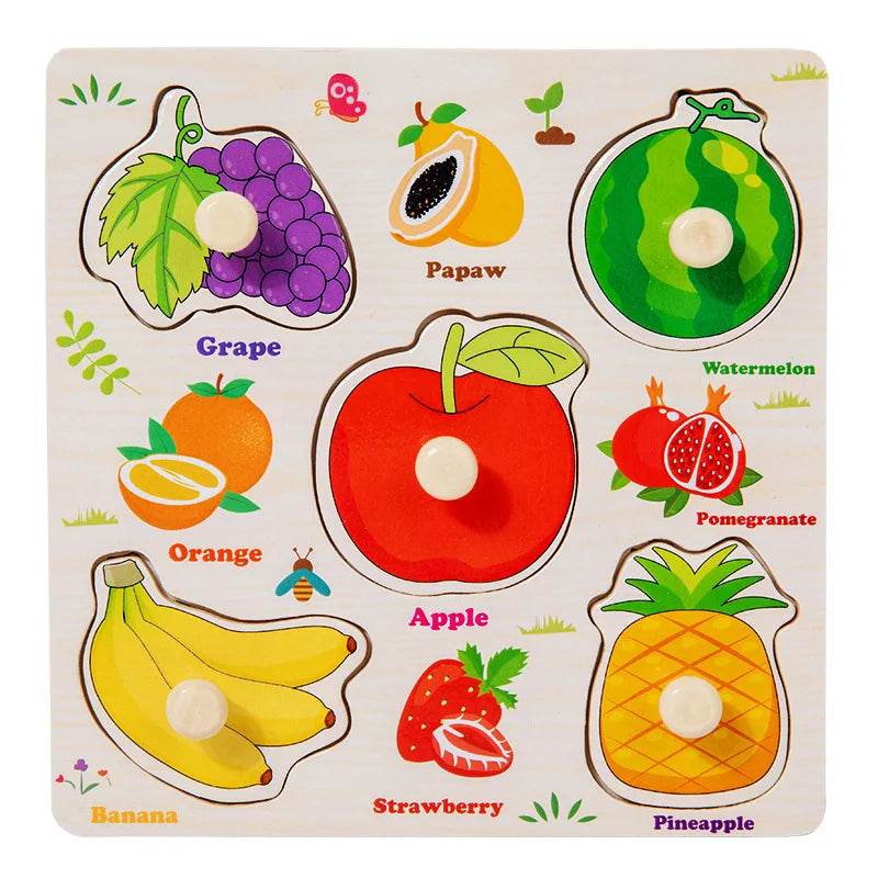 Montessori Baby Toys Wooden 3d Puzzle Cartoon Animal Intelligence Jigsaw Puzzle Early Learning Educational Toys for Children