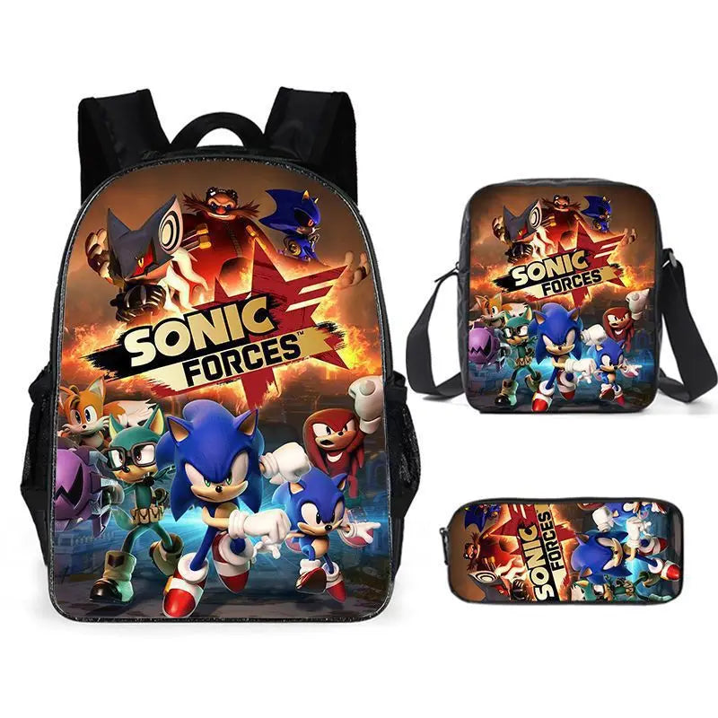 Sonic Speedster School Backpack – Anime Cartoon Schoolbag for Boys & Girls in Primary & Middle School