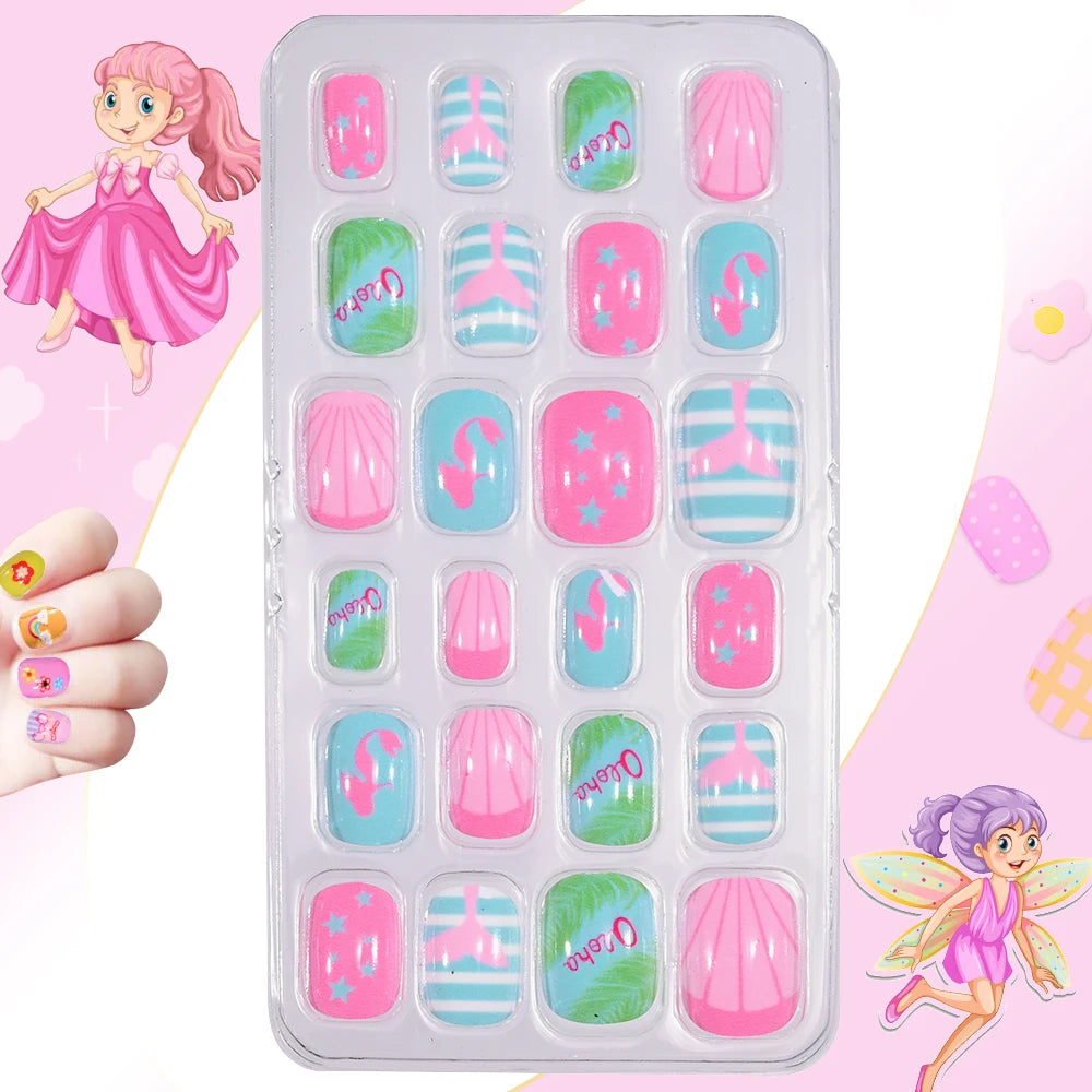 Magical Nail Party – 120PCS Cute Cartoon Nails for Girls with Colorful Festival Vibes