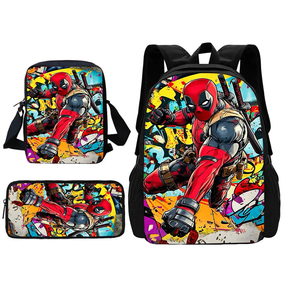 Deadpool Hero Pack – Bold Cartoon Backpack Set for Kids Who Love Action!