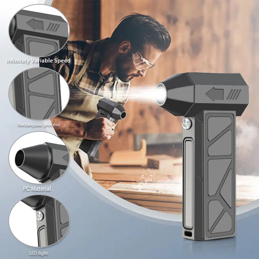 2-in-1 Blower & Vacuum | 4-Speed, Magnetic Nozzles, LED + Fast USB-C Charging