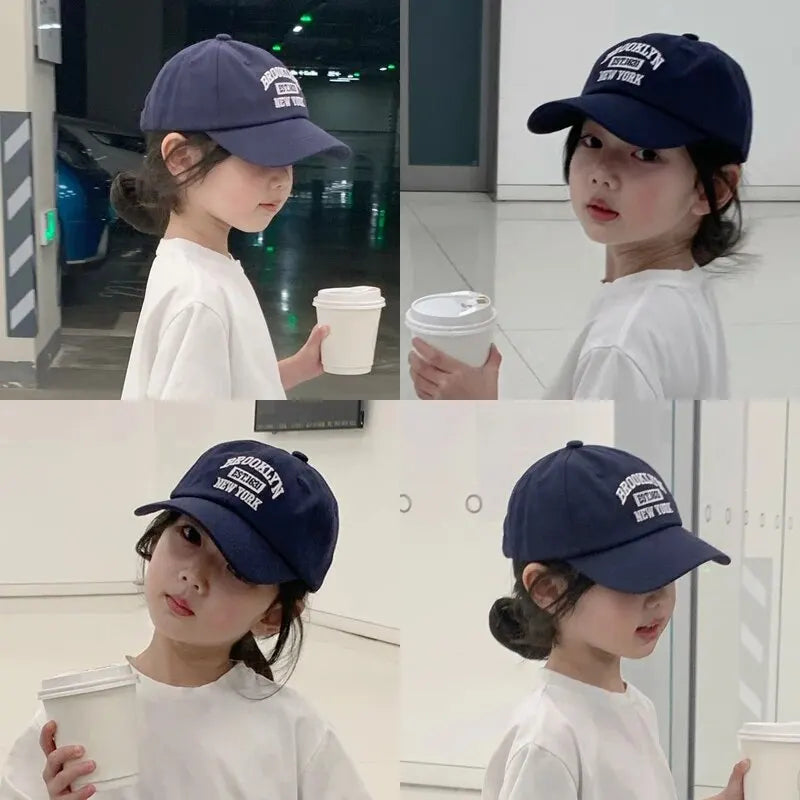 Korean Style Kids Cap – Cute Letter Embroidery & Sunny Day Vibes!
