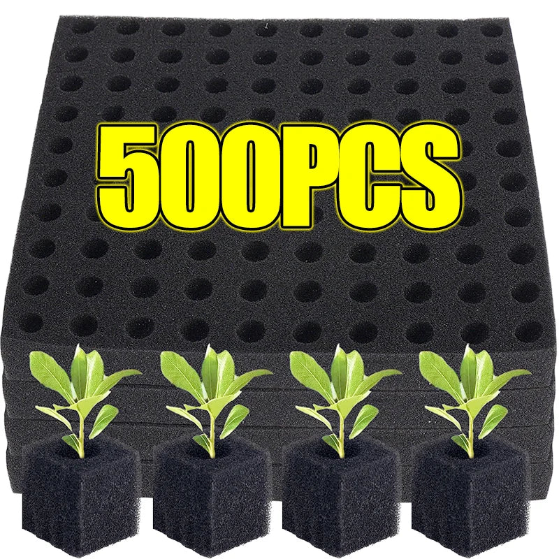 500/100Pcs Sponge Squares for Hydroponics Hydroponic Sponge Planting Tool Household Greenhouse Hydroponic Sponge Square Sponges