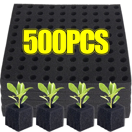 500/100Pcs Sponge Squares for Hydroponics Hydroponic Sponge Planting Tool Household Greenhouse Hydroponic Sponge Square Sponges