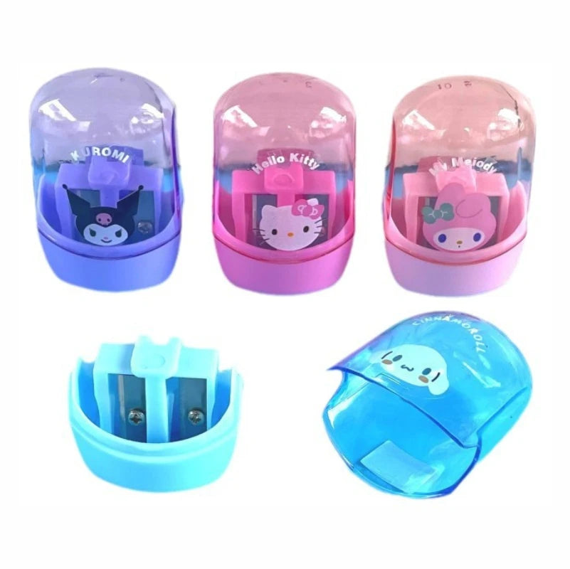 Anime Hello Kitty & Kuromi Double Hole Pencil Sharpener – Cute Cartoon Stationery for Kids, School & Portable Desk Supplies