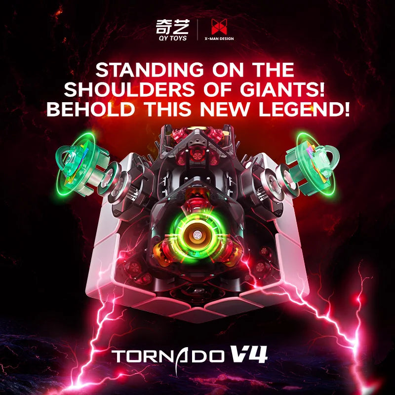 [CubeFun] QiYi XMD Tornado V4 YunLi 3x3 Flagship Version Magnetic Magic Speed Cube QiYi XMD Tornado V4M Pioneer Puzzle Toys