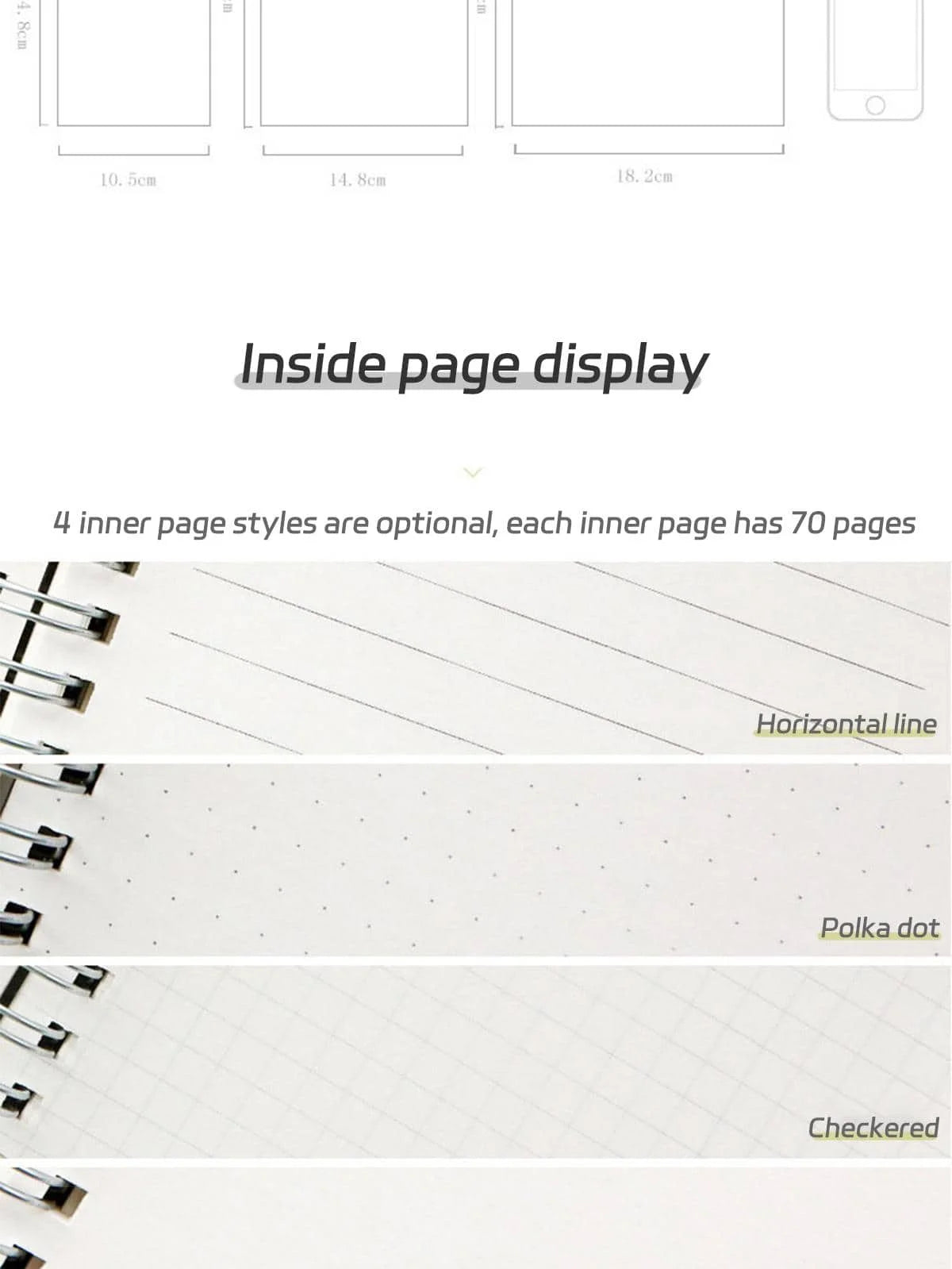 B5/A5/A6 Coil Notebook 80 Pages Matte Cover Horizontal Line Square Hand Ledger Thickened Paper School Office Supplies Stationery