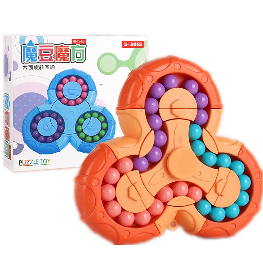 Magic Bean Cube Finger Gyro Rotating Antistress Relieve Anxiety Develop Intelligence Decompression Fidget Toy Adults Kids Gift
