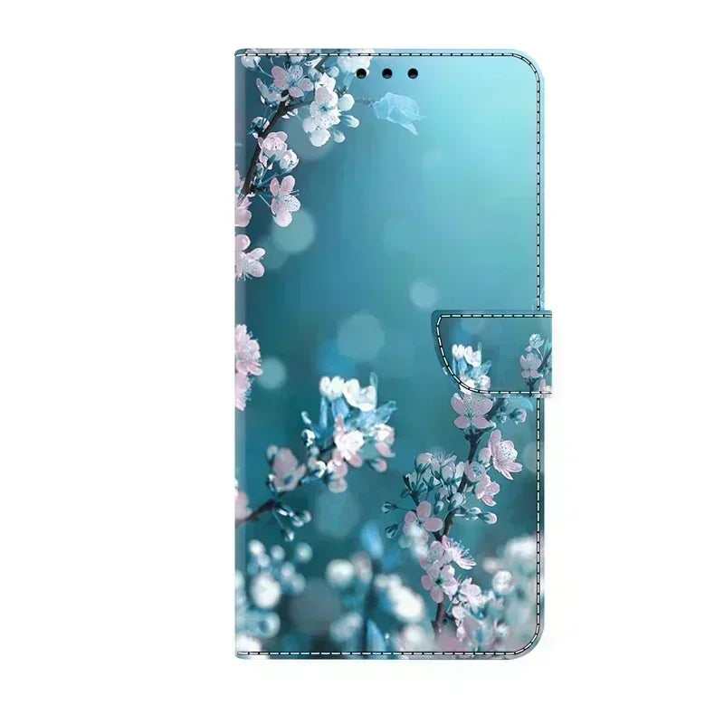 For Samsung S24 FE SM-S721B Case Painted Pattern Wallet Flip Book Cover on For Samsung Galaxy S 24 FE S24FE SM-S721N Case Fundas