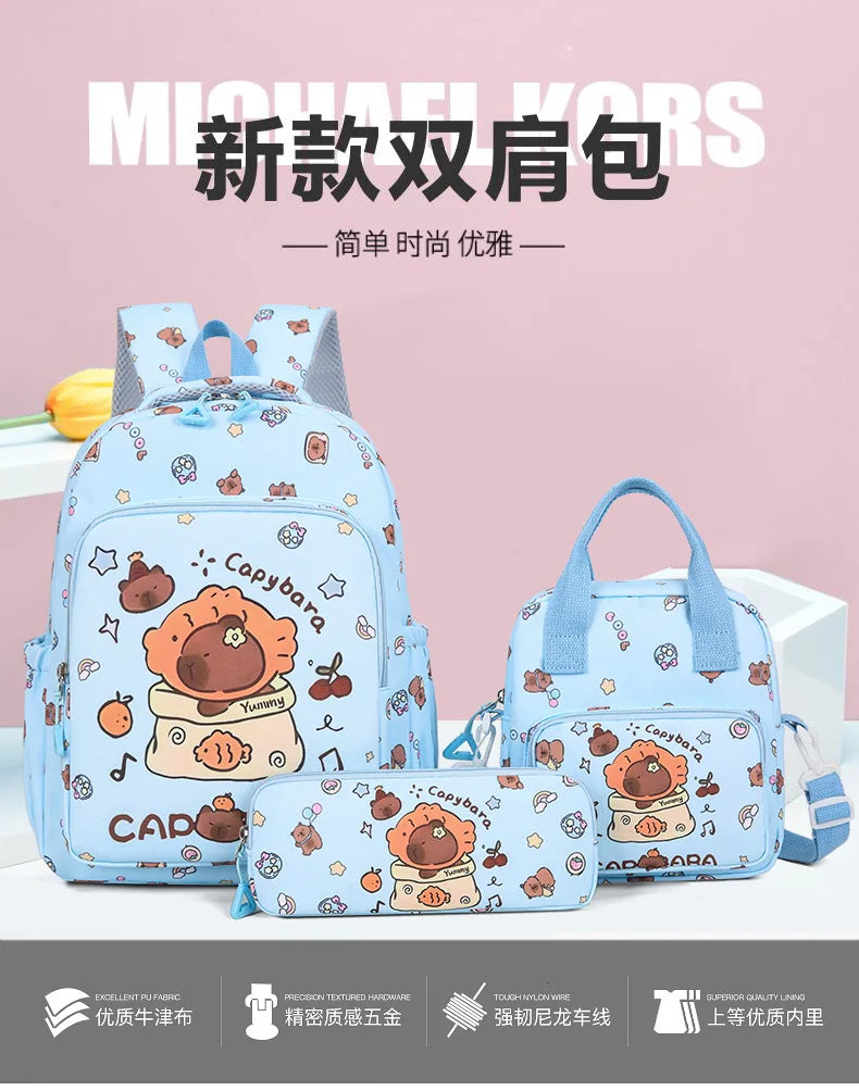 Capybara Cutie Backpack Set – Snuggle-Ready Style for Happy School Days!