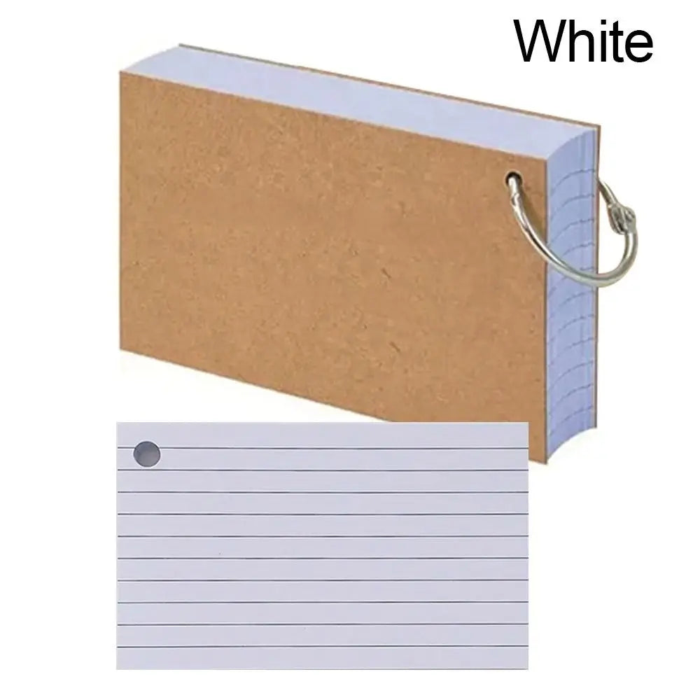 50Pcs Binder Horizontal Line Memo Book Loose-Leaf Index Cards Flash Cards Small Revision Cards for Study Office NotePads
