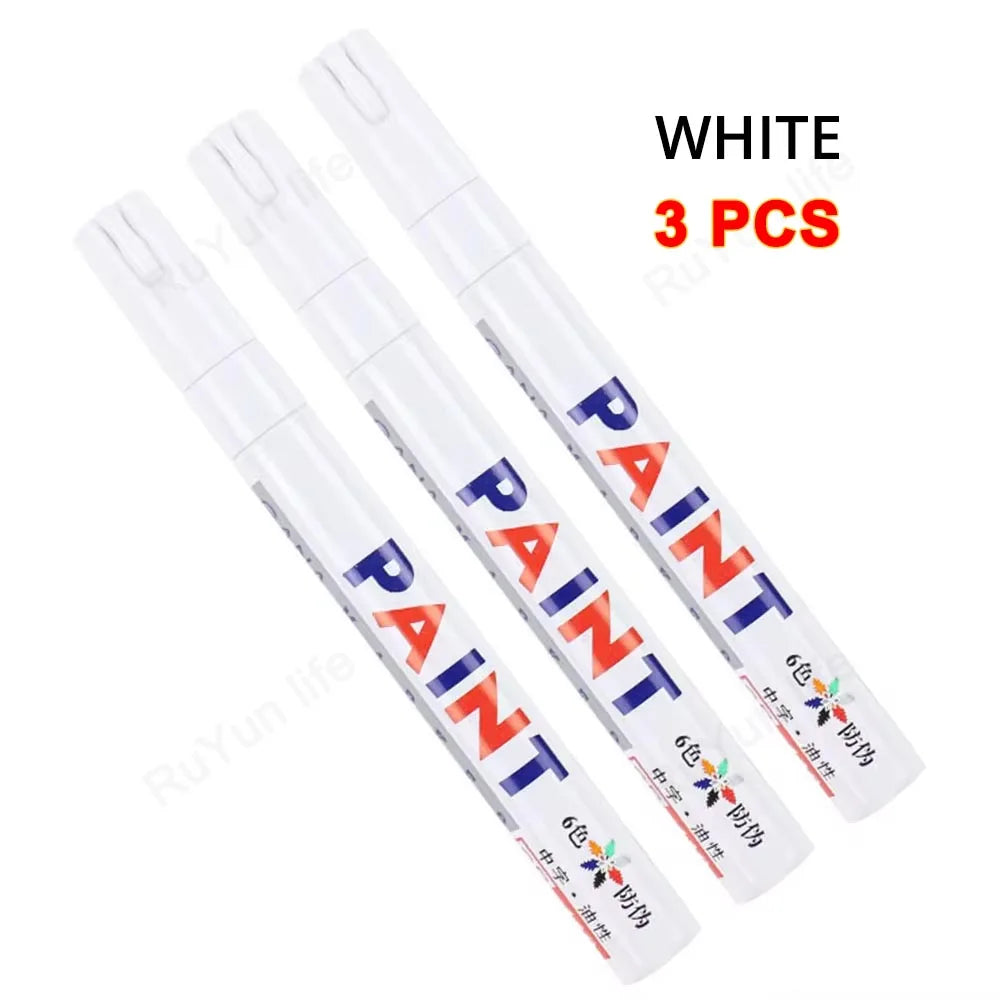 1Pc Car Oily Painting Pen Waterproof Permanent Graffiti Touch Up Tyre Marker Auto Rubber Tire Tread Mark Pen for Bike Cars Metal
