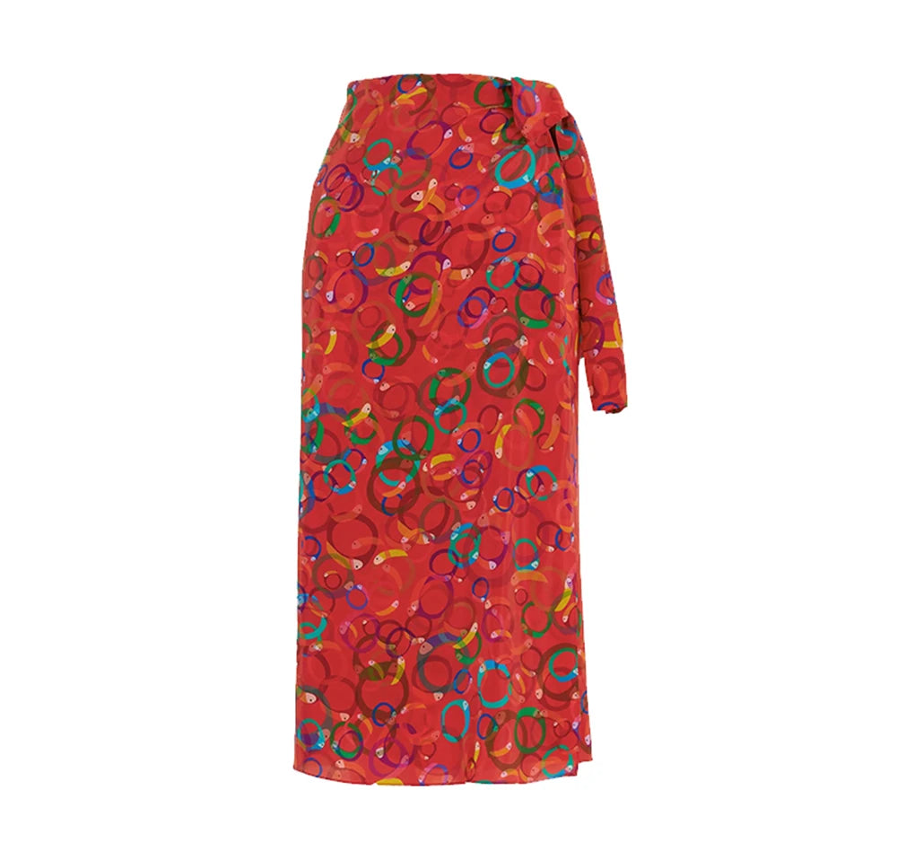 Women's Half Skirt New Elegant and Fashionable Printed Female Long Skirt Sexy High Waist Office Ladies Loose A-line Skirt