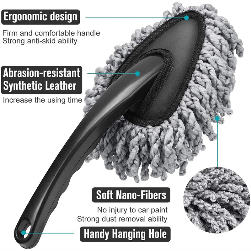 Superfine Fiber Car Duster Super Absorbent Microfiber Car Dust Mop Home Vehicle Cleaning Wax Dust Removal Brush Auto Wash Tools