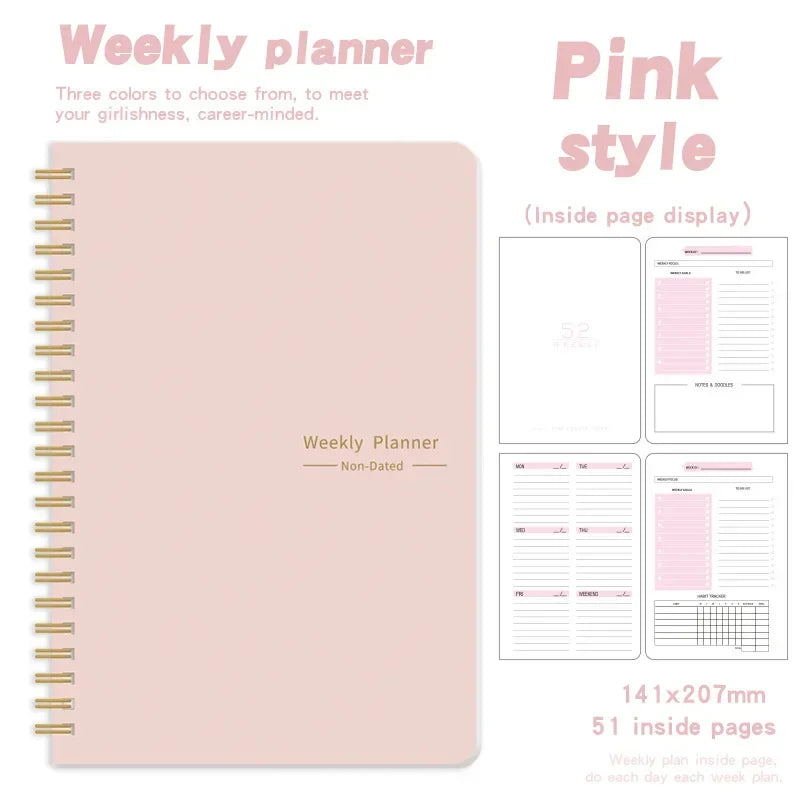 2024 Weekly Planner Agenda Notepad A5 Notebook 52 Weekly Planner Schedule Stationery School Office Supplies Stationery