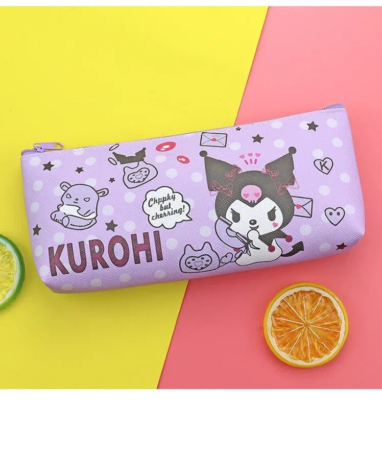Sanrio Cinnamoroll, Kuromi & My Melody Pencil Case – PU Waterproof Stationery Bag